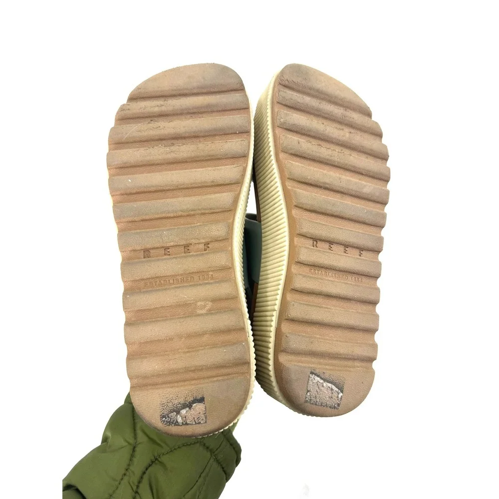 Reef Women's Platform Sandals in Sage Green and Cream